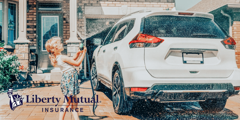 child washing car