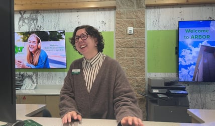 College teller working at branch 