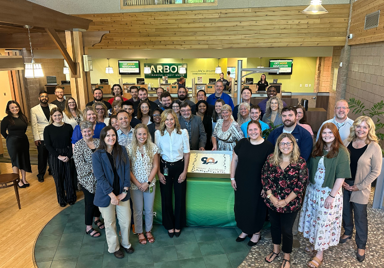 Staff celebrating 90 