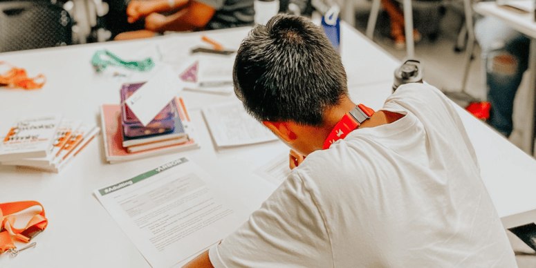 student in class