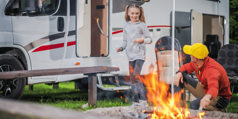 family at campsite