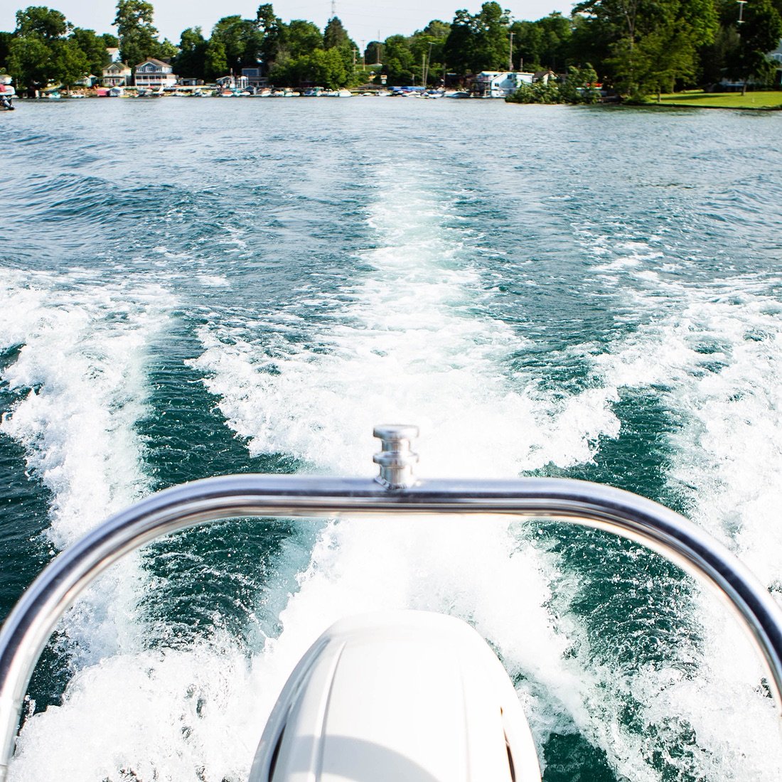 Wake from behind a boat.