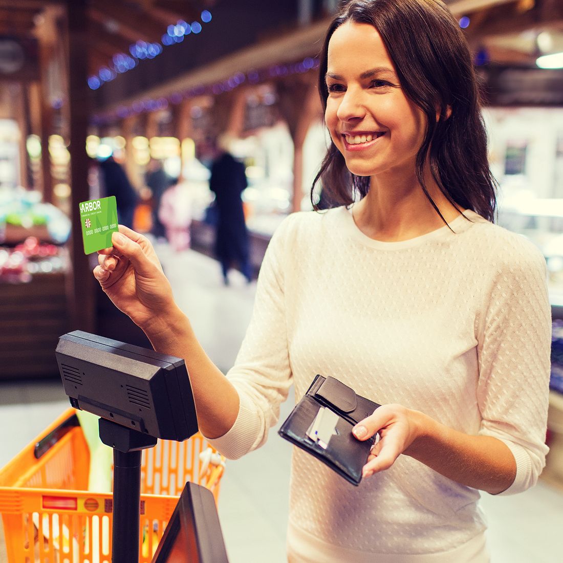 Arbor customer paying with an Arbor credit card.