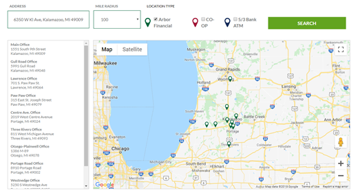 Arbor Financial offers a searchable ATM map on our website!