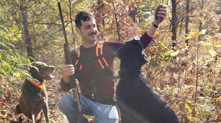Robert hunting with dogs